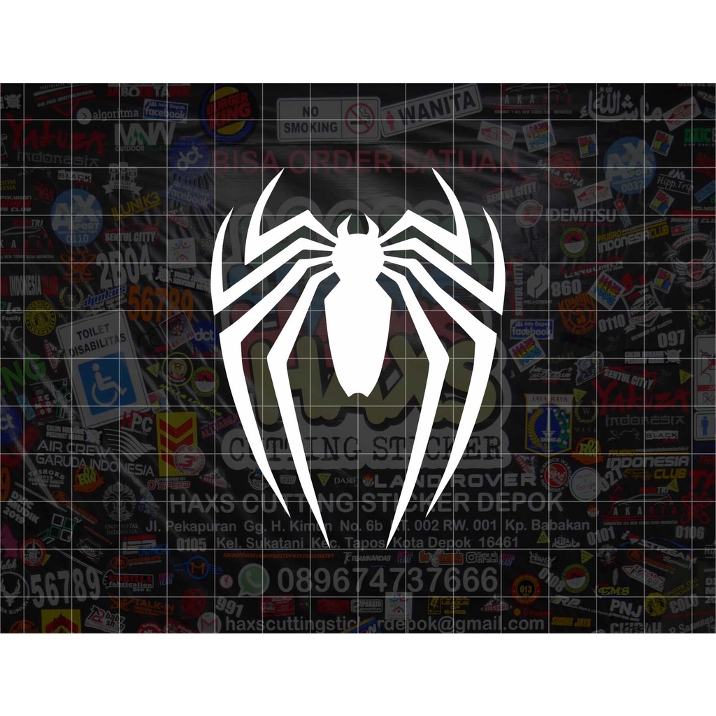 Cutting Sticker Spideman PS4 Ukuran 8 Cm Untuk Mobil dan Motor