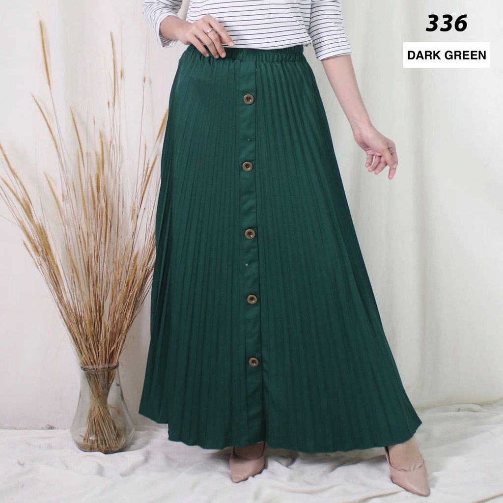 ROK PLISKET MURAH 336 LUVALINE ROK PLISKET PANJANG PLEATED SKIRT FLARE SKIRT MAYUNG FLOWY REMPEL