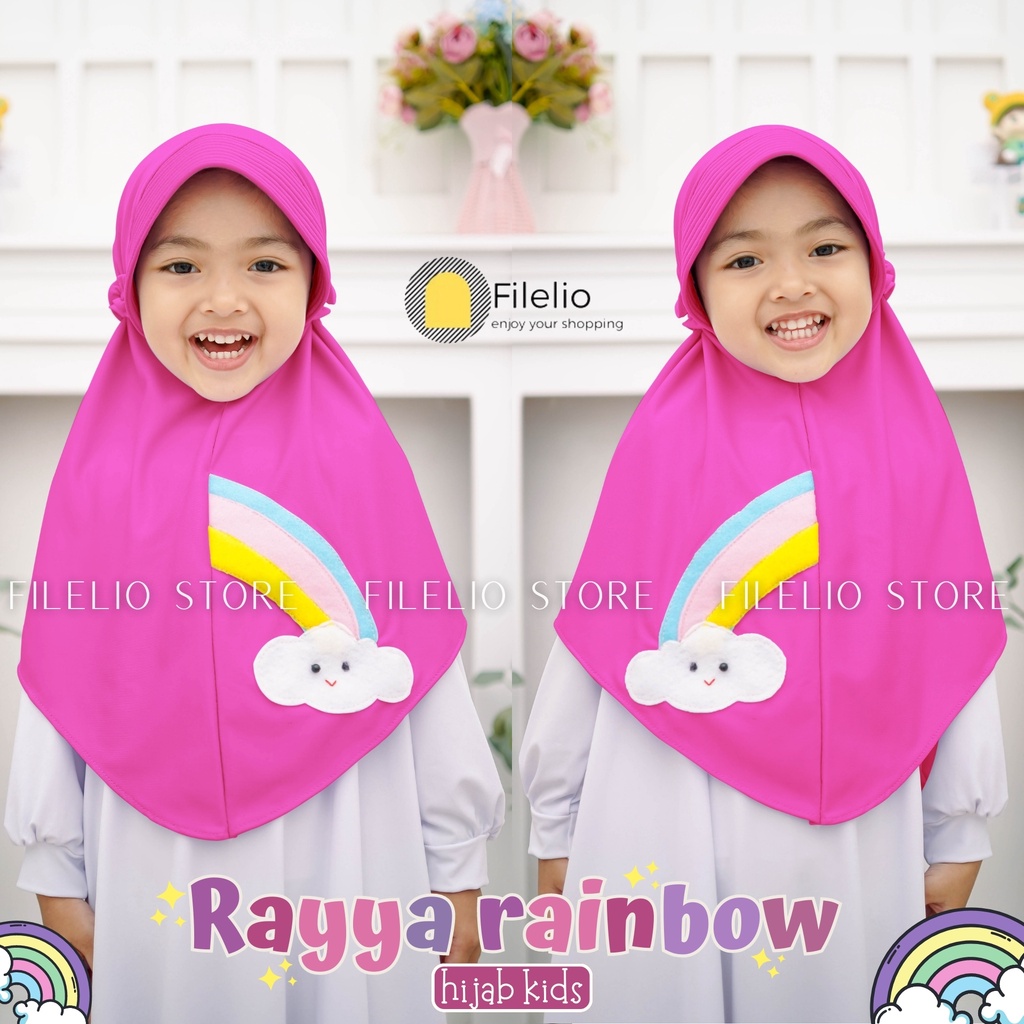 Kerudung Instan Anak TK Rayya Rainbow / Hijab Anak TK Kekinian / Hijab Anak TK Tali Karet / Jilbab Anak Karakter / Jilbab Anak Perempuan / Jilbab Anak Jersey / Kerudung Anak TK / Bergo Anak Jersey / Bergo Anak TK