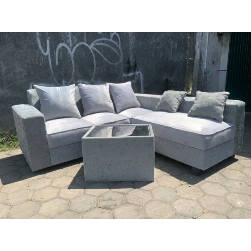 SET Sofa L Putus Minimalis + Bonus Meja