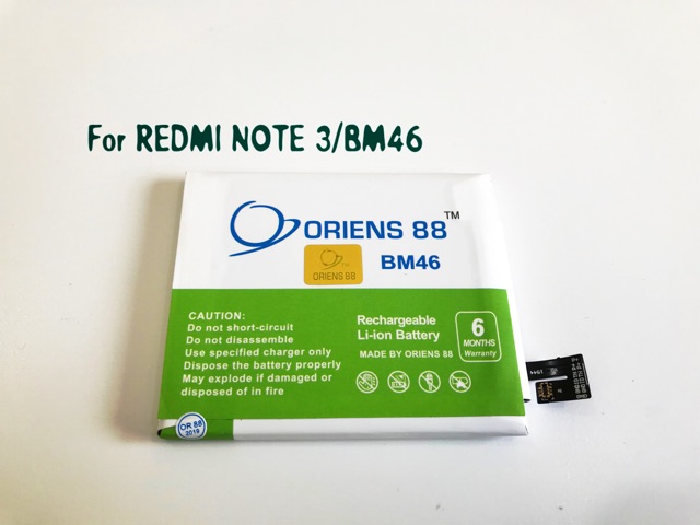 (P) Baterai batre battery Redmi note 3 / BM46 double power/IC ORIENS88 OR88