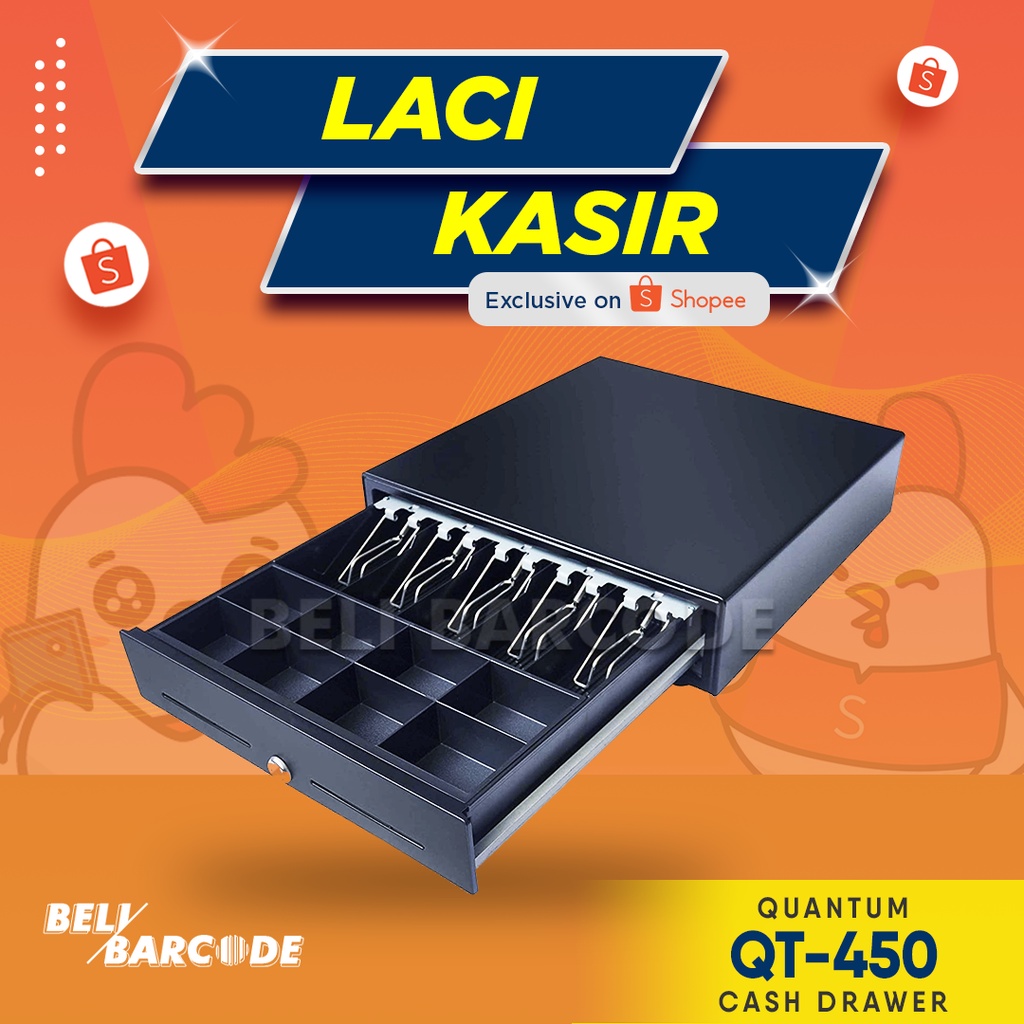 LACI KASIR QUANTUM QT450 HITAM 5 BILL 8 COIN