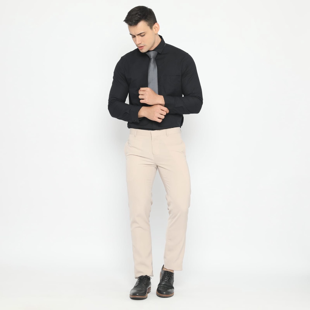 ESCROW CELANA PANJANG HIGHTWIST SLIM FIT BEIGE KREM