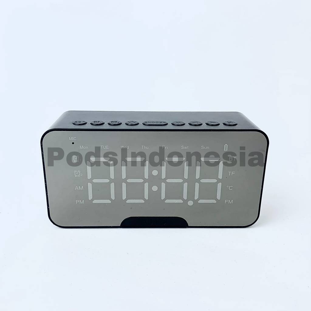 Pods 3 in 1 Speaker Bluetooth 5.0 Jam Alarm LED Display Ultra Bass