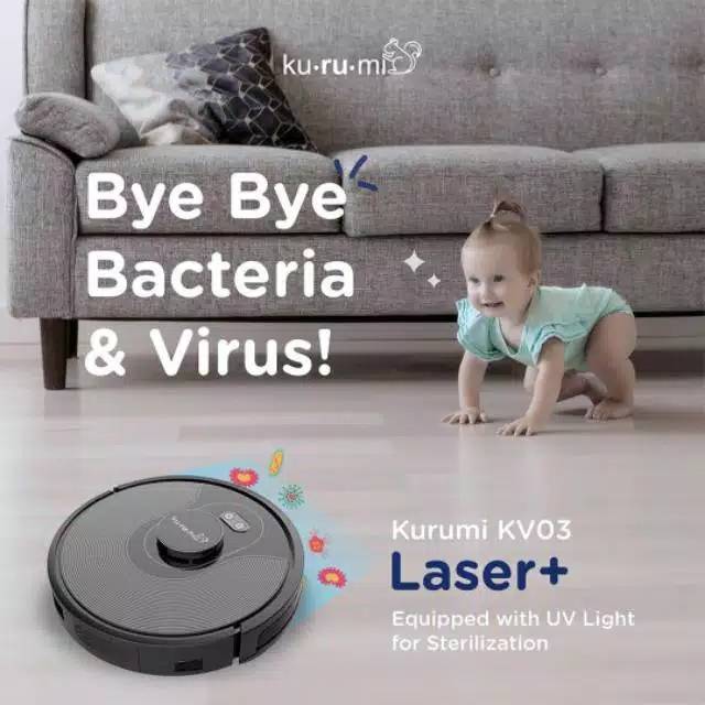 Kurumi KV03 laser + AED  (TERBARU!!!) / kurumi Laser / Vacuum Robot / CANGGIH