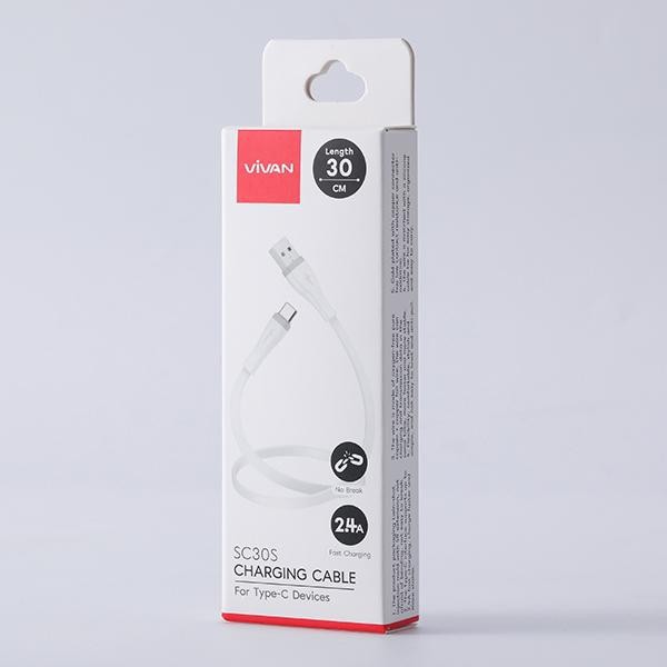 KABEL DATA VIVAN SM30S(MICRO)/SC30S(TYPE-C)/SL30S(IPHONE)  FAST CHARGING 30CM KABEL DATA POWERBANK