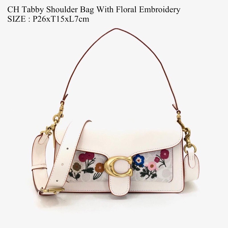 ‼️READY‼️ COACH Tabby Shoulder Bag With Floral Embroidery