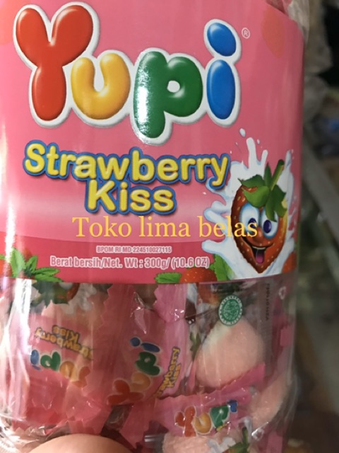 Yupi Strawberry Kiss TOPLES 300 Gram