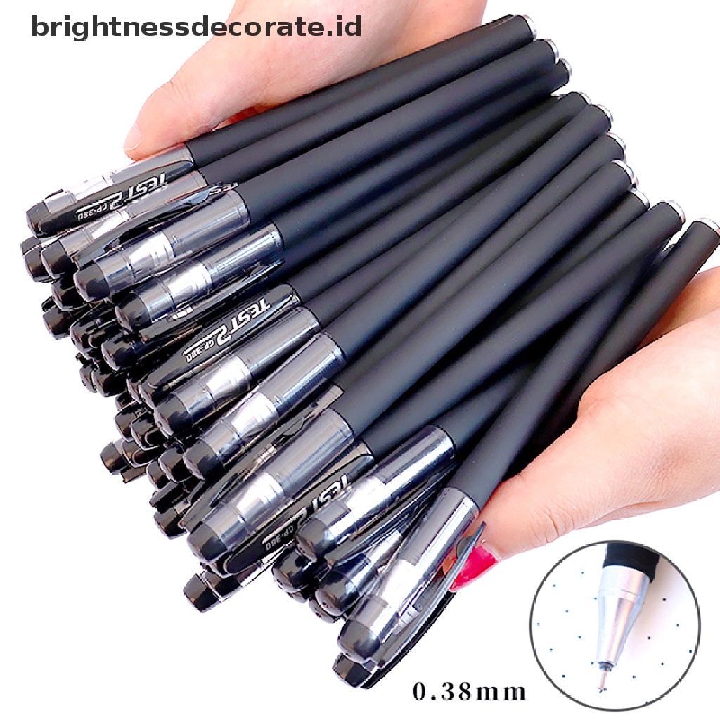 10 Pcs Pena Tinta Cair Ukuran 0.5 0.38mm Untuk Sekolah Dan Kantor