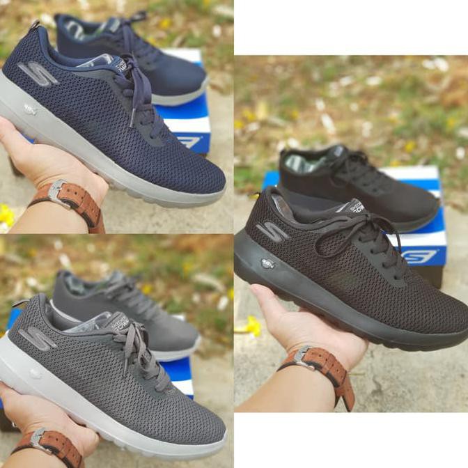 promo sepatu pria skechers/skecher/sketchers/sketcher gowalk max lace - hitam, 40 terbaru