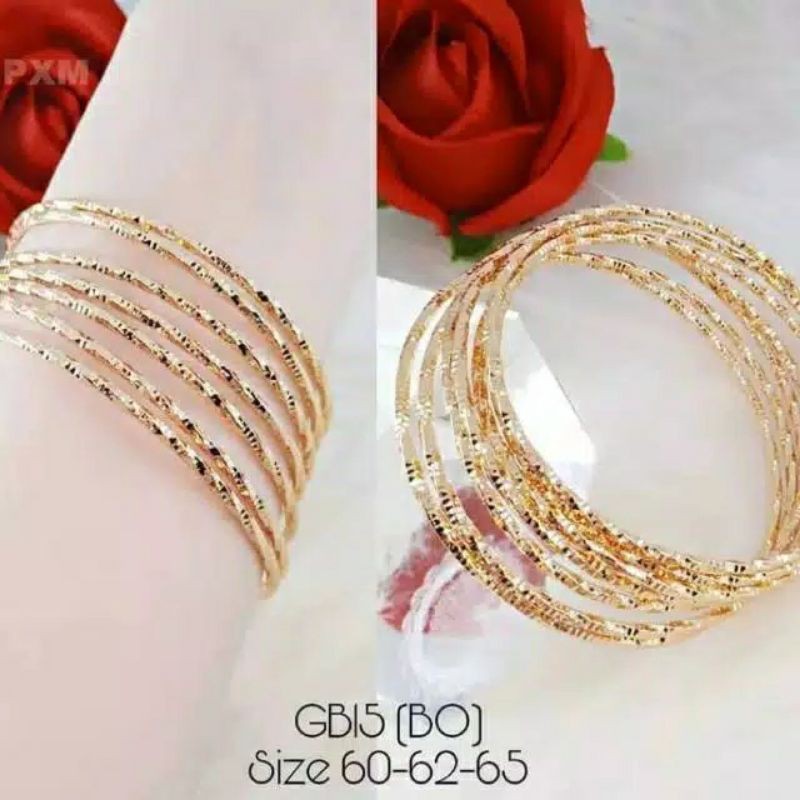 gelang keroncong xuping lapis emas 24k