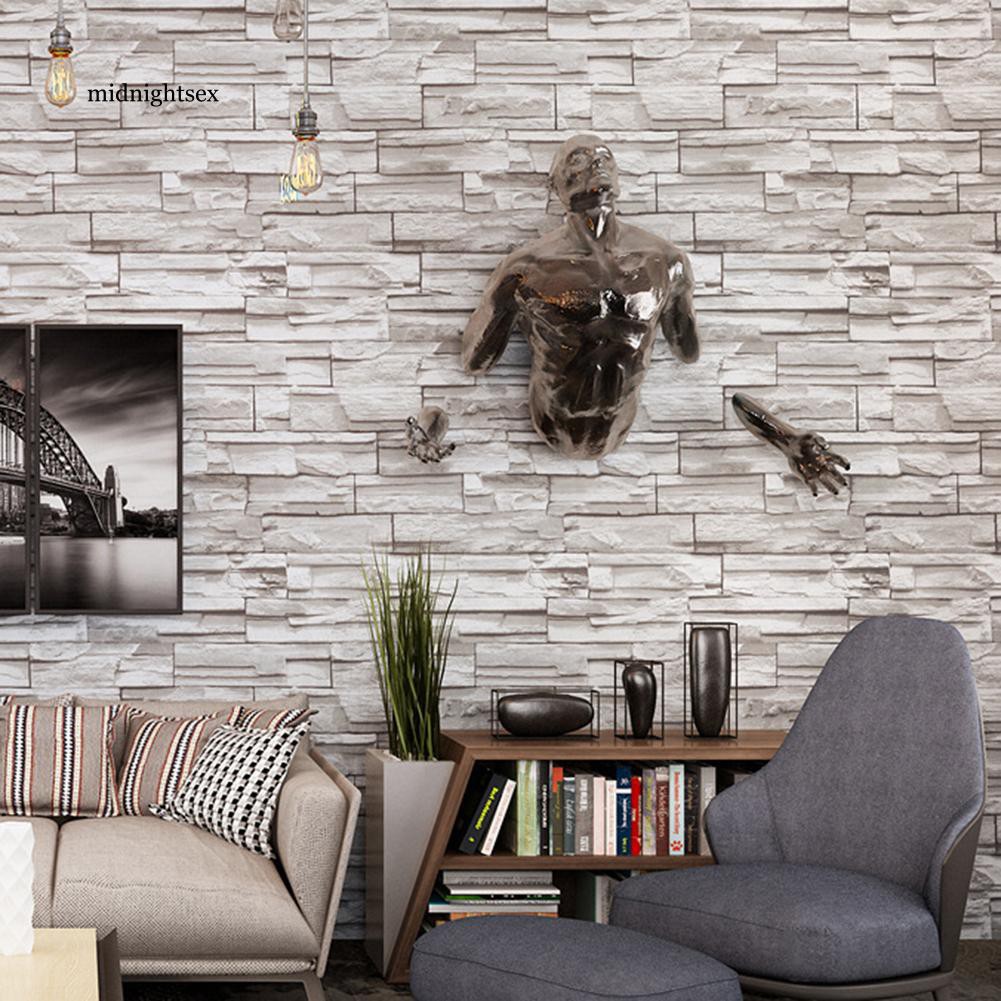 Michang Stiker Dinding Decal Desain Batu Bata Vintage untuk Dekorasi Rumah