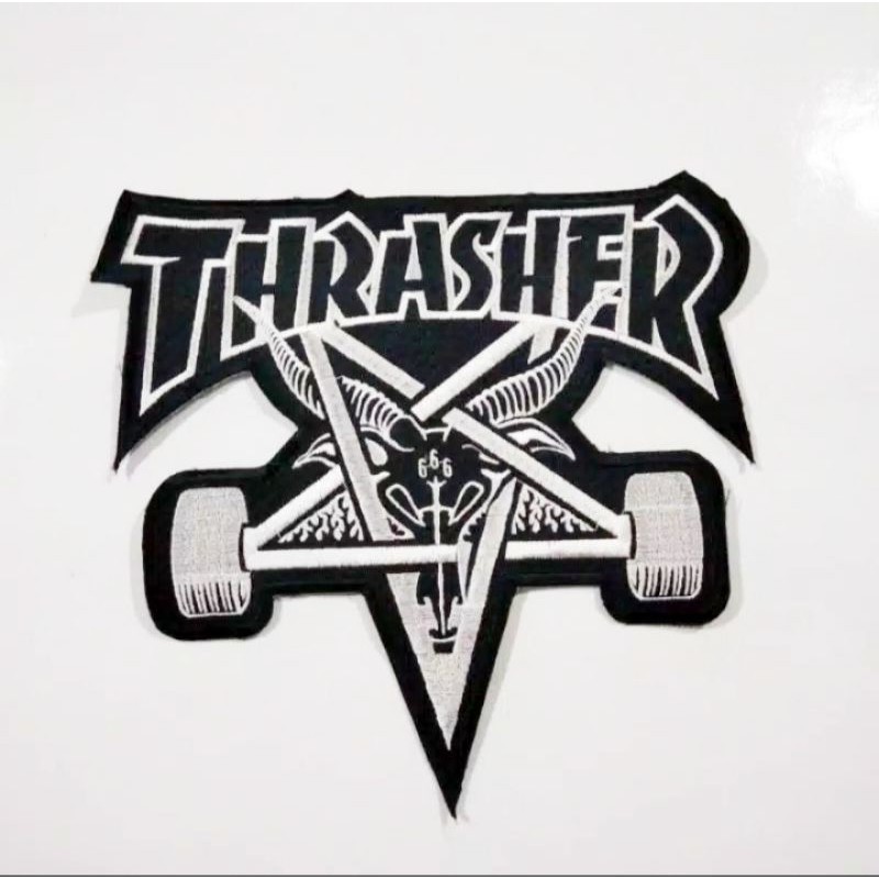 patch bordiran thrasher besar emblem jaket