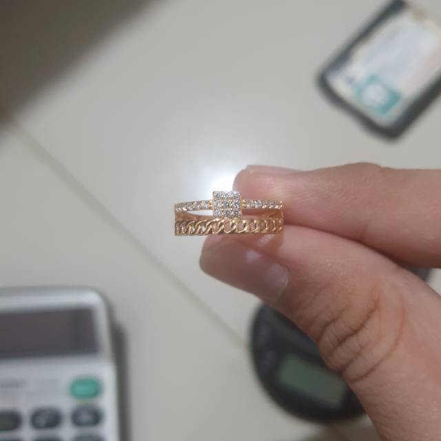 Cincin emas asli model fashion rantai list mpp