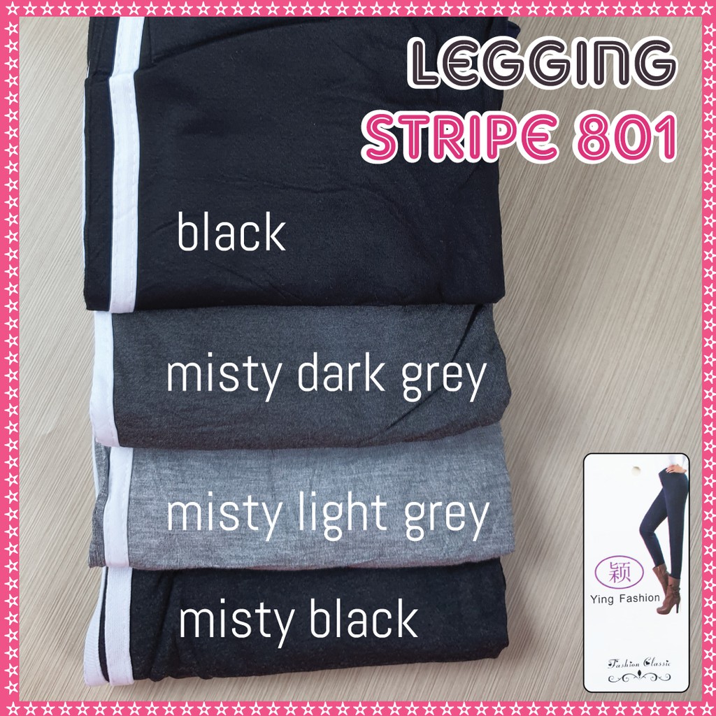 LEGGING STRIPE HW Import #801 / Legging stripe putih / legging jumbo HW / Legging Wanita