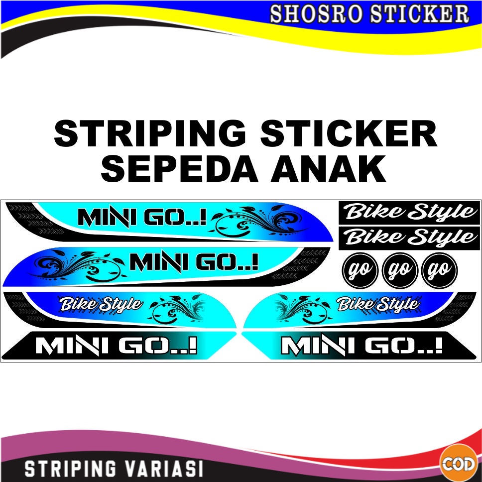 COD COD STRIPING MINI GO SEPEDA ANAK STIKER VARIASI BIKE KECIL MOTIF VARIASI STRIPING SEPEDA  ANAK S