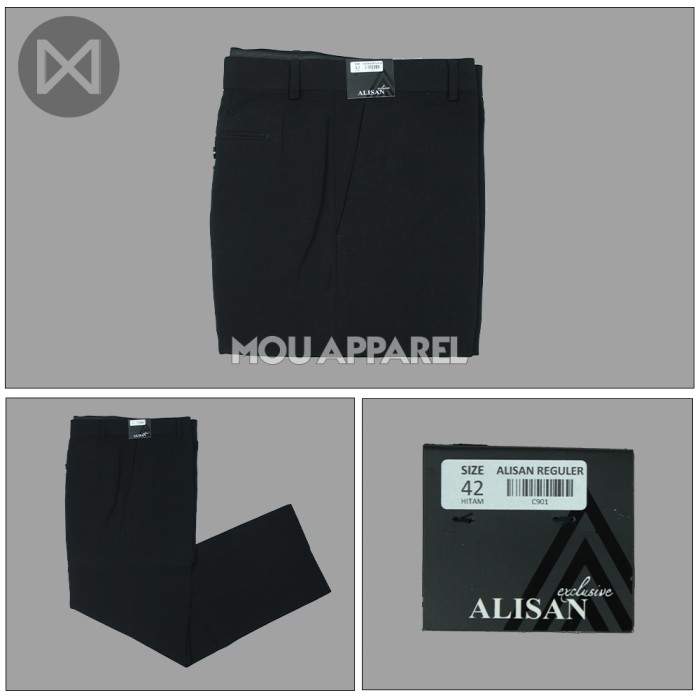 Alisan Celana Panjang Formal Regular Warna Hitam Original - C901 High Twist
