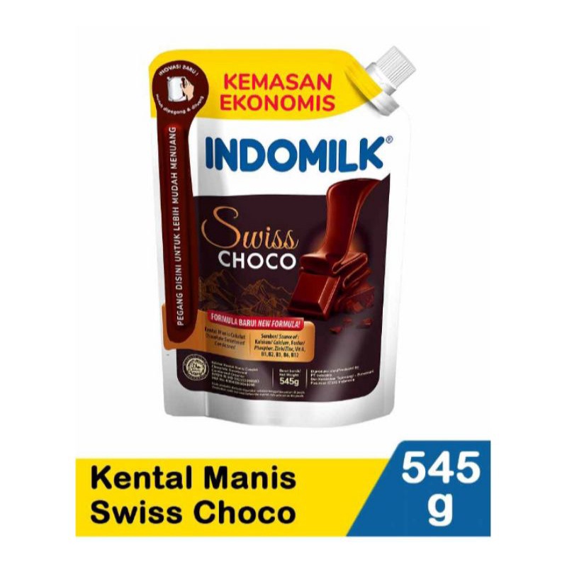 

Indomilk Krimer Kental Manis Swiss Choco Pouch 545g