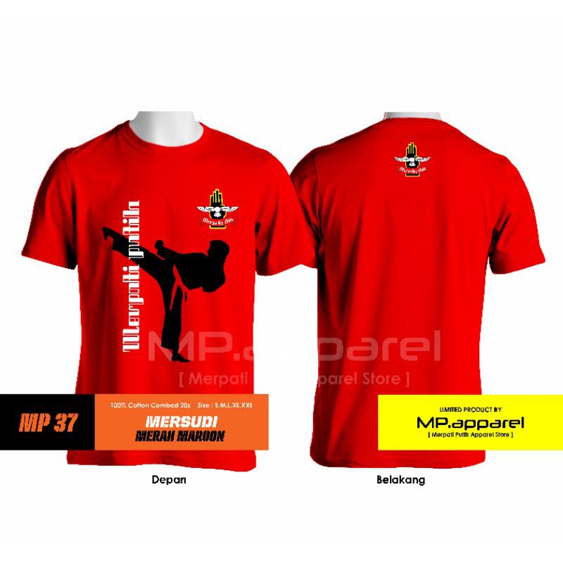 Kaos Pencak Silat Merpati Putih MP37 Cotton Combed 30s