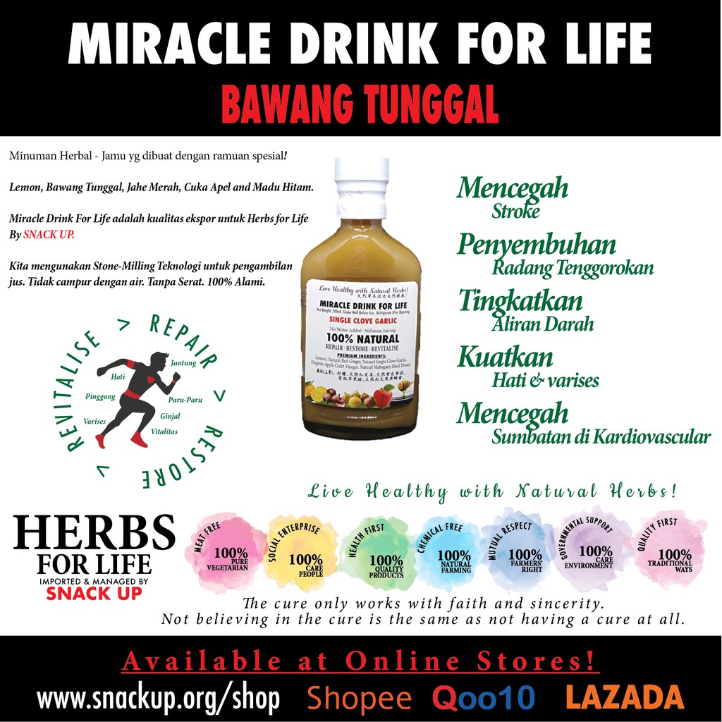 

MIRACLE DRINK FOR LIFE - JAMU SEHAT - BAWANG TUNGGAL