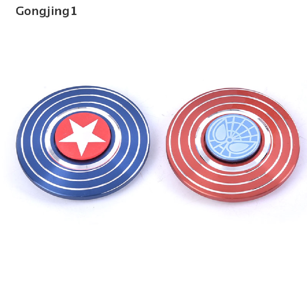 Gongjing1 (cod) Mainan fidget Spinner Bentuk Perisai Captain America Bahan Alloy