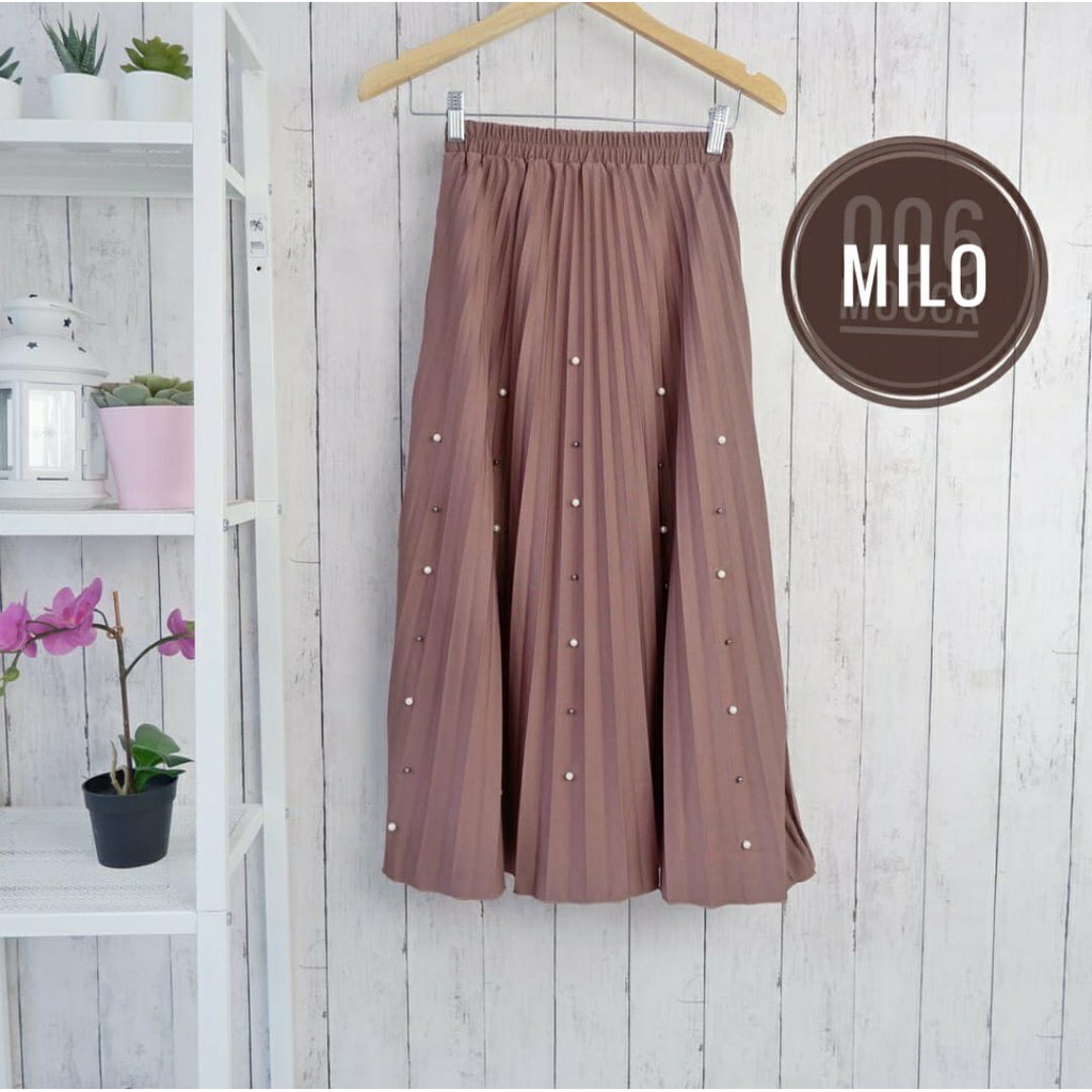 Rok plisket anak usia 3 - 8 tahun mutiara (COD) material hyget