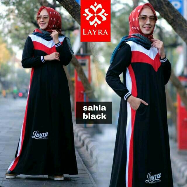 Gamis SAHLA kaos sporty casual harian branded ORI LAYRA
