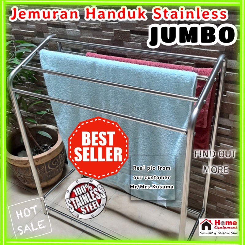  JEMURAN  HANDUK  STAINLESS TERLARIS JEMURAN  HANDUK  5PALANG 