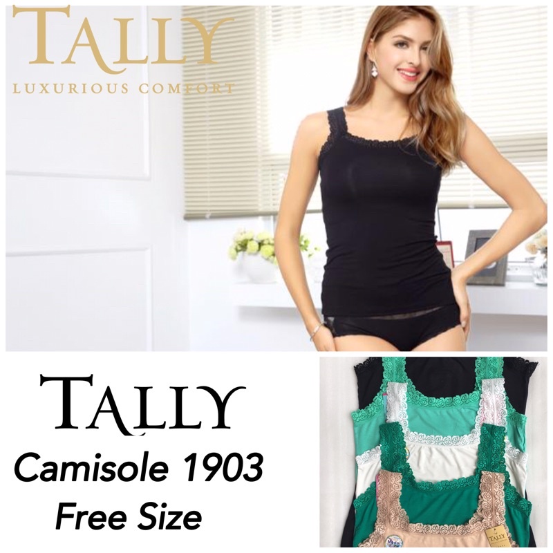 TALLY SINGLET TANK TOP RENDA 1903 I FREE SIZE I BAHAN KATUN BAMBOO