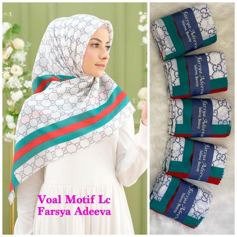 HIJAB SEGI EMPAT VOAL MOTIF DIOR CHANEL GUCCI PREMIUM LASER CUT / DEENAY DENAY KW / VOAL MOTIF CHANE