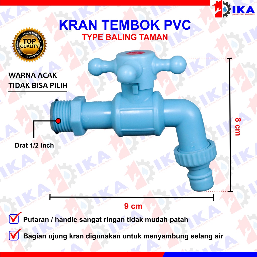 KRAN TEMBOK TAMAN STABILO MODEL ENGKOL BALING PLASTIK PVC WARNA WARNI TERMURAH EKONOMIS