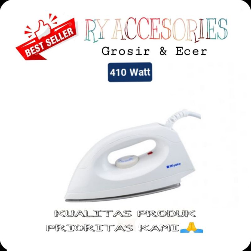 RY - Setrika Miyako EL 1009 M Putih Garansi Resmi / Setrika Miyako EL-1009M Electric Iron Miyako 100
