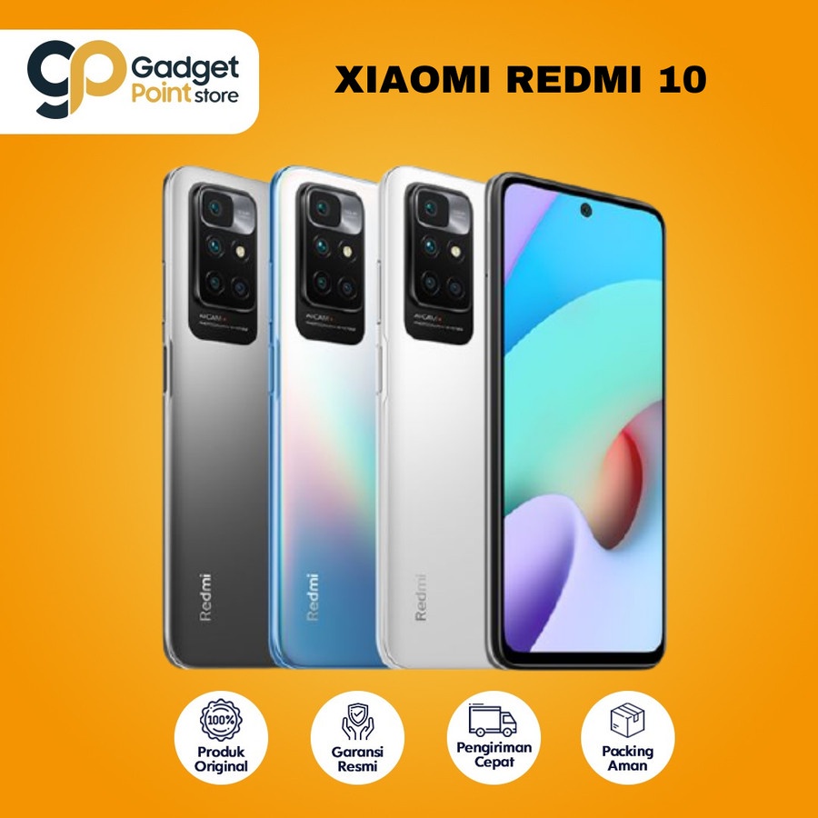 Redmi 10 2022 128Gb Handphone | HP Xiaomi Mi Redmi 10 6+128GB Layar 6.5&quot; Smartphone Android HP - Garansi Resmi TAM 1 Tahun