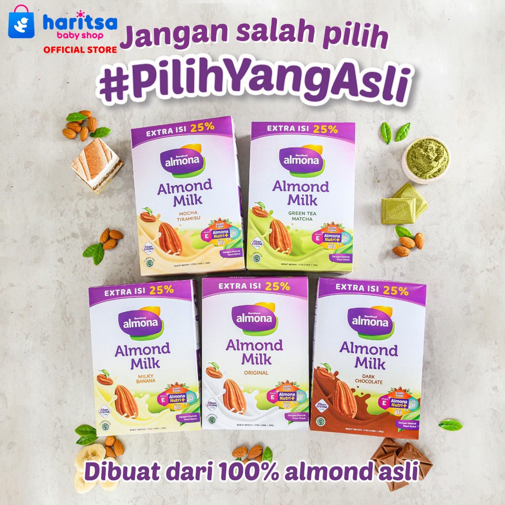 ALMONA Almond Milk Powder ASI BOOSTER with Daun Katuk - Rendah Gula - Tinggi Serat - Dairy Free