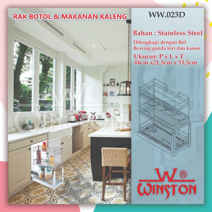 Rak Botol - Rak Botol Tarik Stainless Winston Ww 23 D