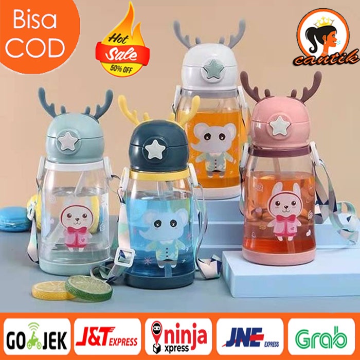 HC Botol Minum Anak Tanduk Rusa Botol BPA Free Anak TK SD Sekolah Anti Tumpah Anti Pecah BPA FREE