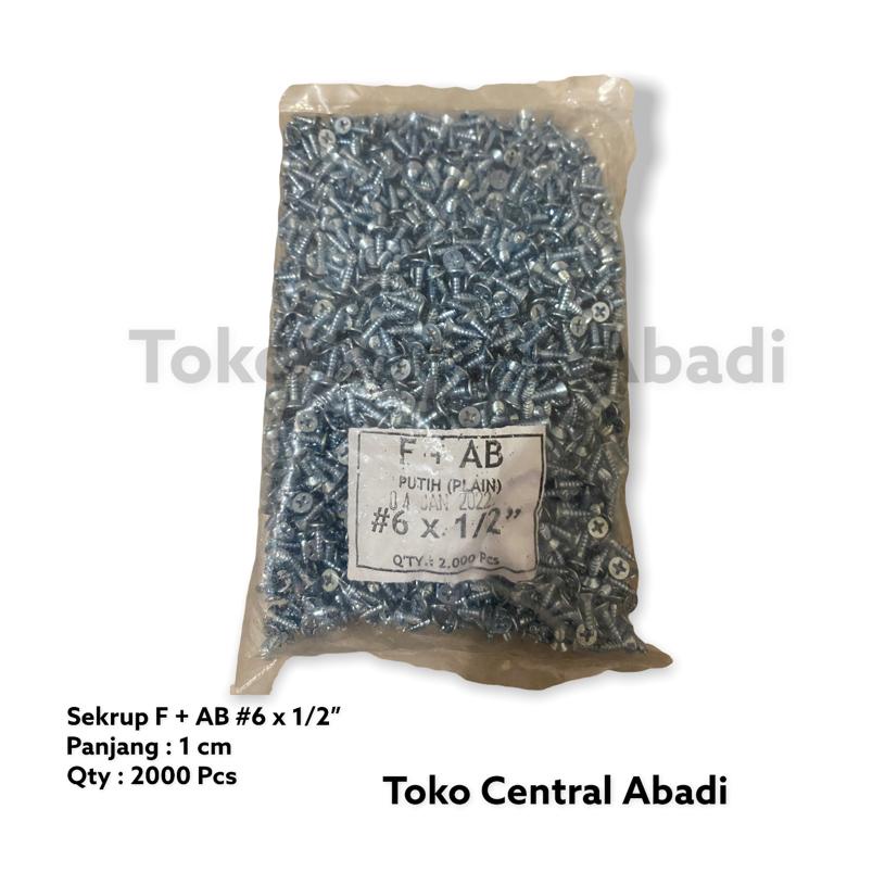 Sekrup F + AB #6 x 1/2" isi 2000 pcs / Sekrup GRC /  Sekrup Gypsum / Sekrup Kayu / Sekrup Kecil / Se