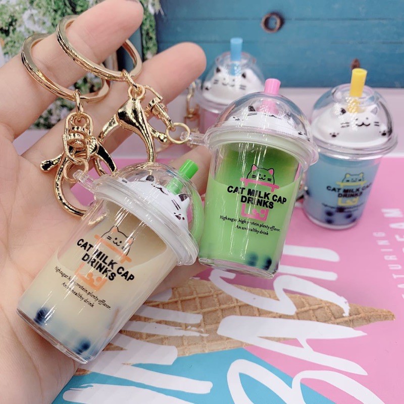 BOBA KEYCHAIN / GANTUNGAN KUNCI MILK TEA PEARL / GANTUNGAN LUCU /UNIK-7