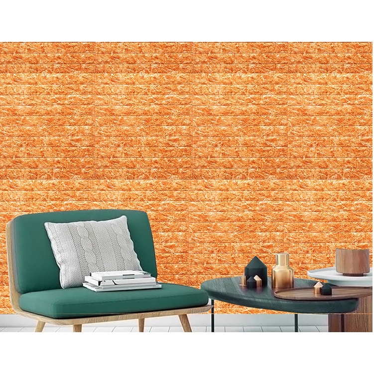 Retaily - HL0201 Wallpaper Dinding 3D Foam Kecil Motif Bata Gradient