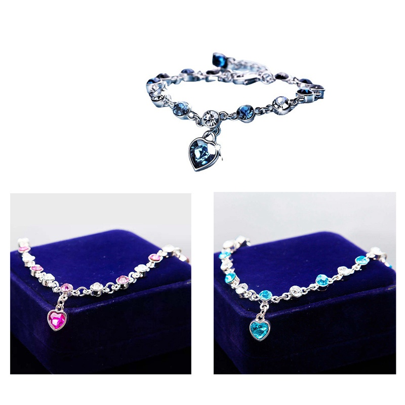 Korean Fashion Austrian Crystal Bracelet Heart Of The Heart Of The Heart