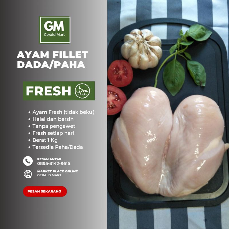 

AYAM FILLET DADA 1 KG / DAGING FILLET / AYAM FILLET / AYAM / FILLET / FILLET SEGAR / FILLET FRESH