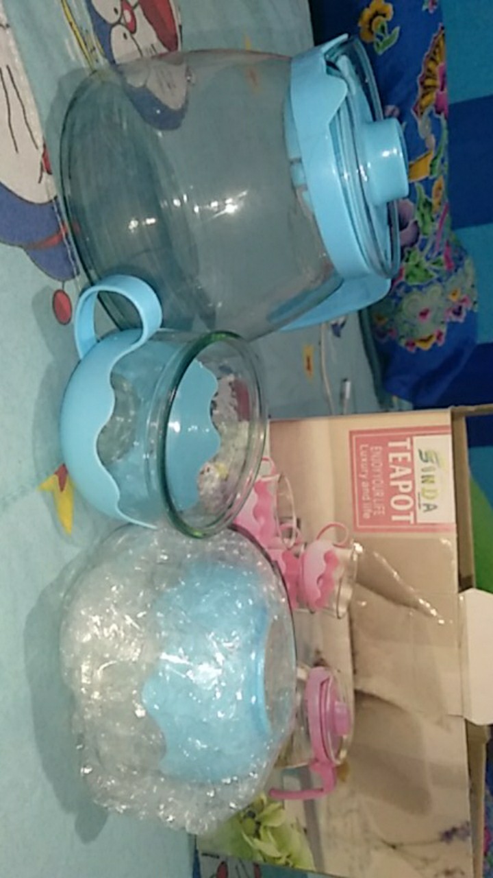 Tea Pot Set 5 In 1 / Set Teko Teh Kaca Tebal / Teko Teh Unik / Teapot Glass