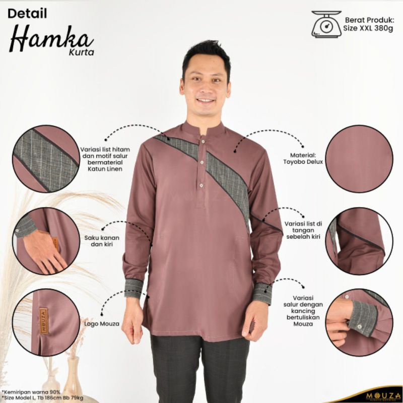[Puby] KURTA HAMKA BY MOUZA | KEMKO HAMKA MOUZA | KOKO AYAH LENGAN PANJANG | KURTA COUPLE