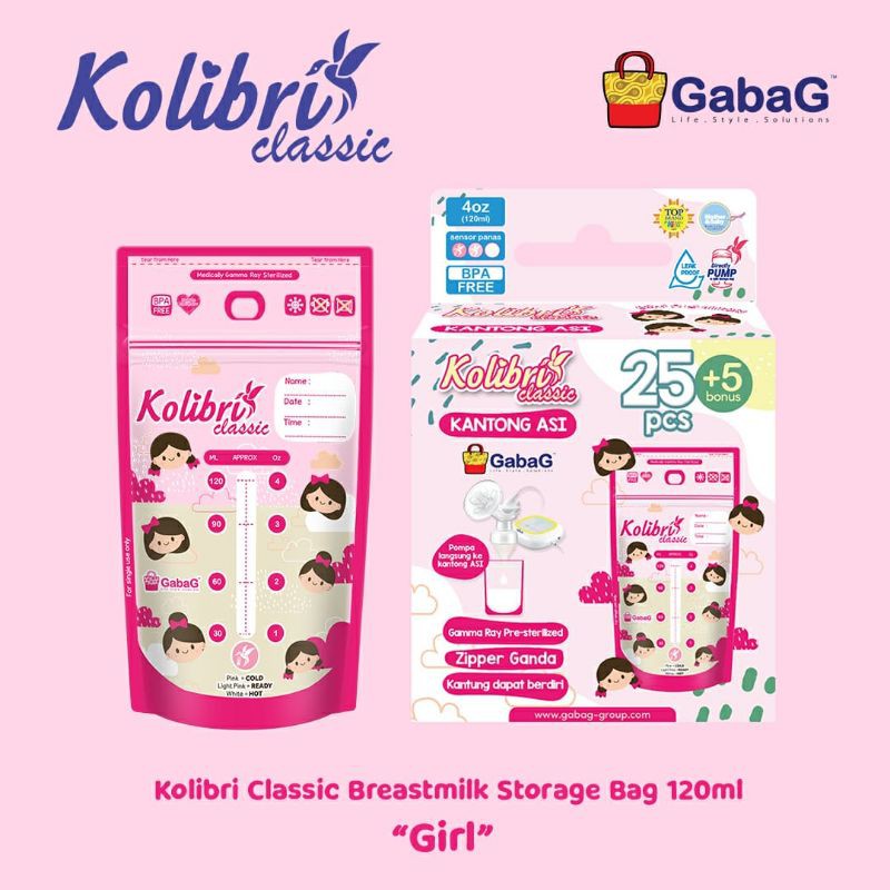 Gabag Kantong Asi Kolibri Classic, Qiutee, Gea 120 ml