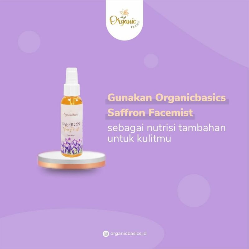 [DISTRI] (BUY 1 FREE COMPRESSED MASK) ORGANICBASICS SAFFRON FACEMIST BPOM 100ML