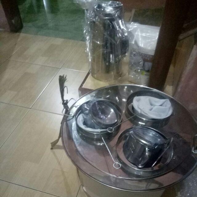 Dandang Uap Set 2 & 3 Teko Thai Tea Ceret Stansless Steel Teko Kopi Paket Lengkap Anti Karat Kokoh