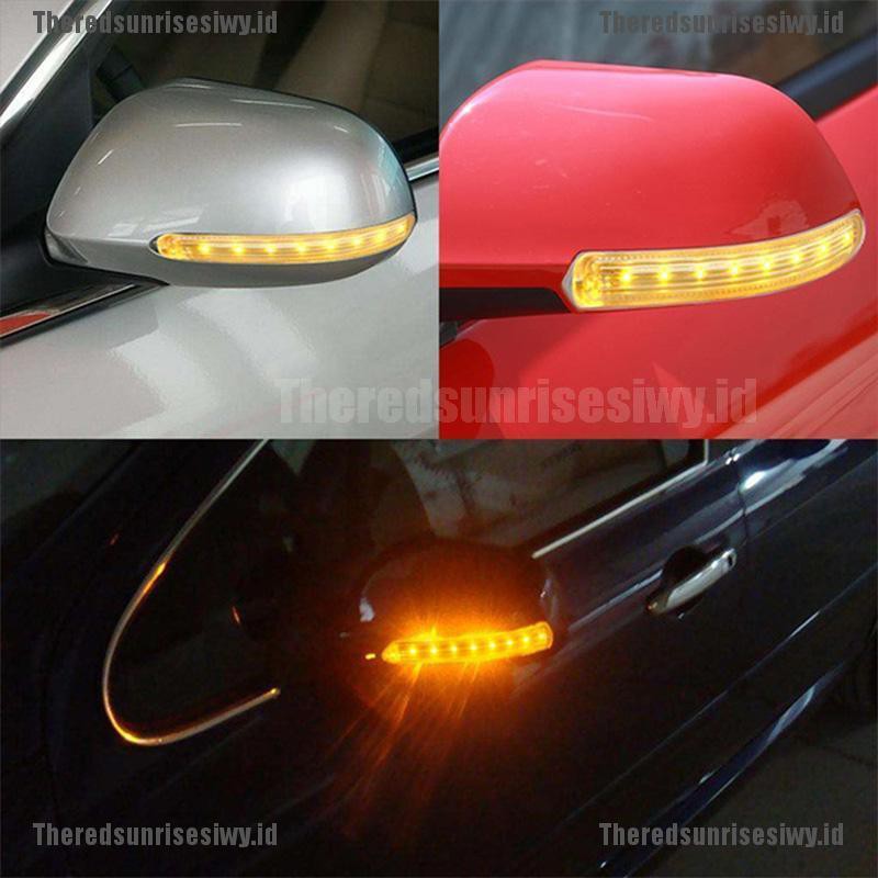 Xz 2Pcs Lampu LED Amber 9 SMD 12V Warna Amber untuk Kaca Spion Mobil Universal