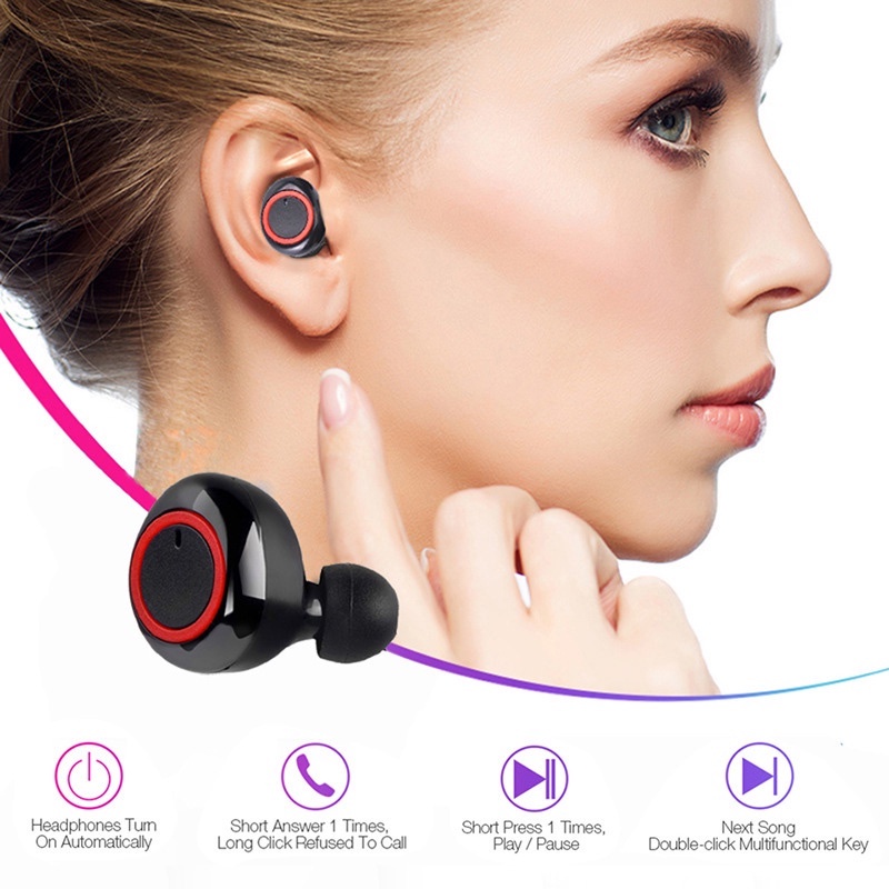 (COD) Y50 TWS Bluetooth Headset Bluetooth TWS Dengan Mikrofon 5.1 Earphone Bluetooth TWS HiFi Stereo Waterproof Earbuds Wireless Earphone Henset Heandset Hedset Hetset Headphone Hanset Headset with Mic Headphone