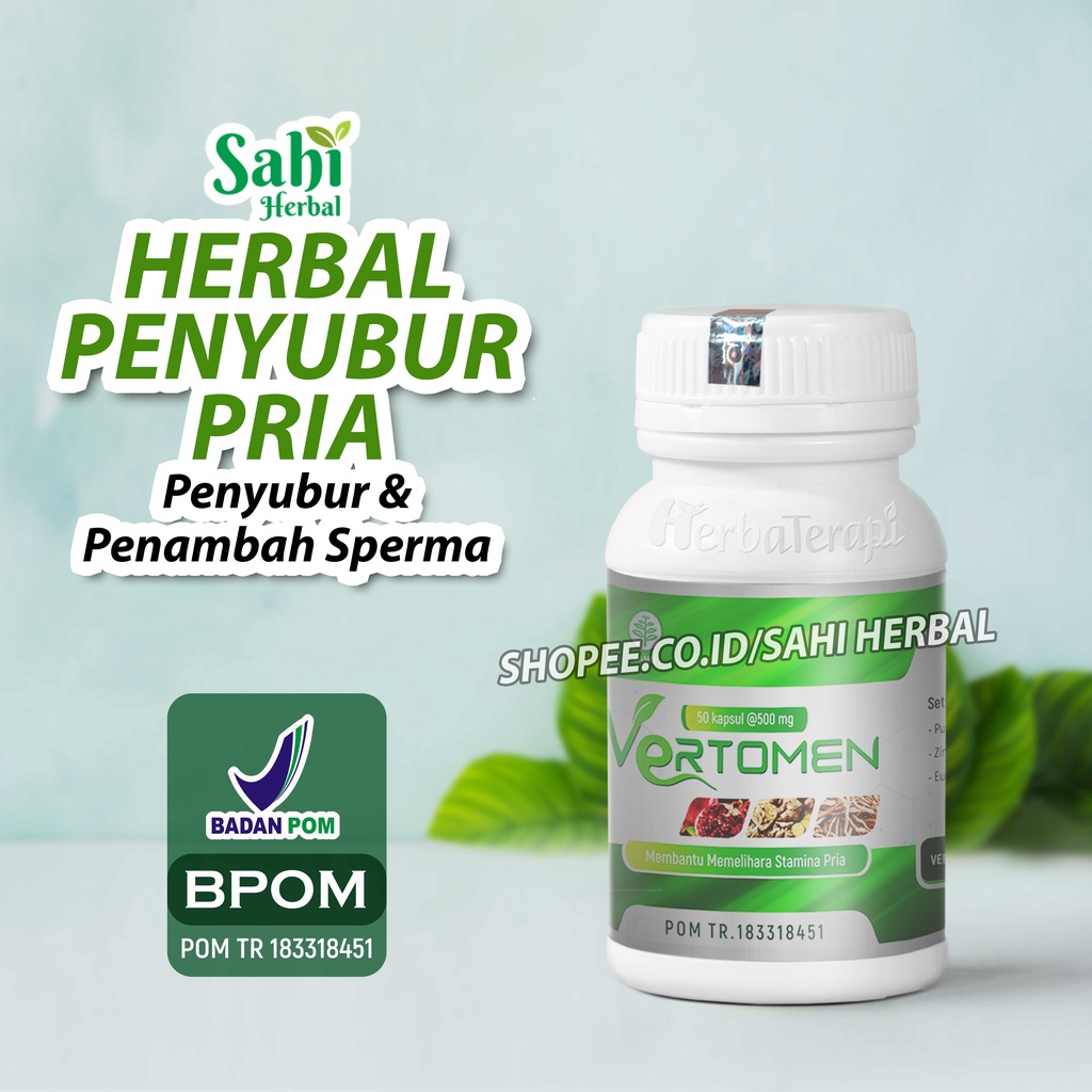 vertomen herbal 50 kapsul kesehatan pria promil. suplemen berizin BPOM