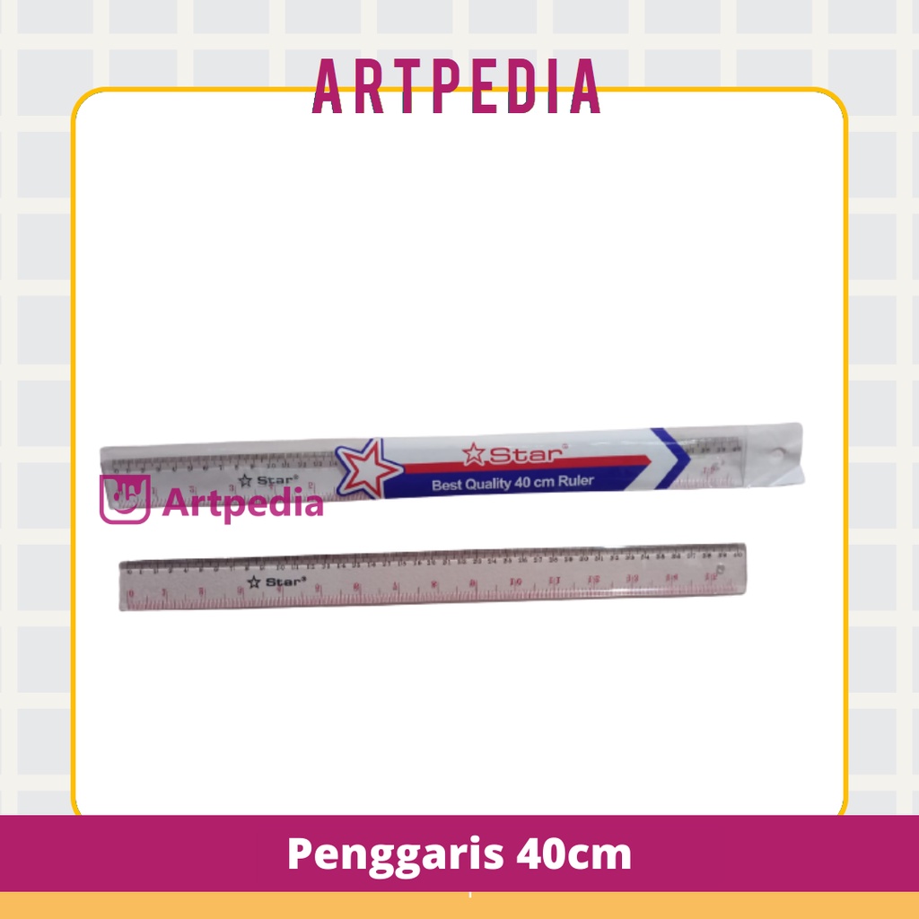 

Penggaris Star 40cm / Ruler penggaris mika acrylic 40cm / penggaris 40cm
